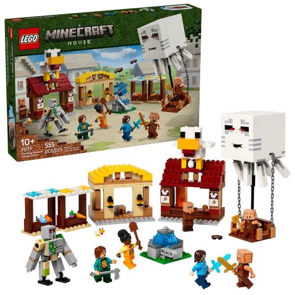 LEGO MINECRAFT ATTACCO AL VILLAGGIO DEL GHAST PALLONE FUNZIONE ESPLOSIVA CON 4 PERSONAGGI E GOLEM DI FERRO