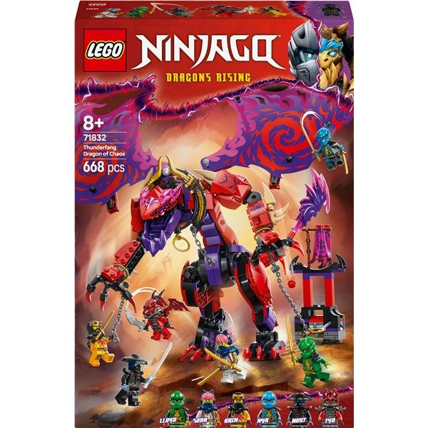 LEGO NINJAGO THUNDERFANG IL DRAGO DEL CAOS ACTION FIGURE SNODABILE DA COSTRUIRE CON 6 MINIFIGURE