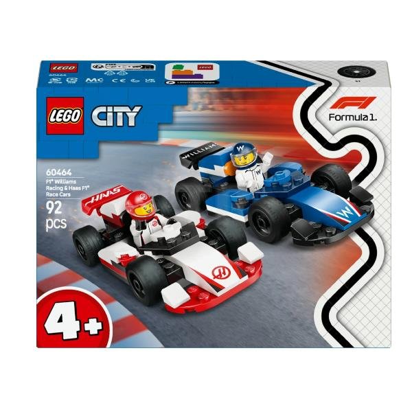 LEGO CITY MONOPOSTO WILLIAMS RACING HAAS F1 MODELLINI DA COSTRUIRE CON 2 MINIFIGURE