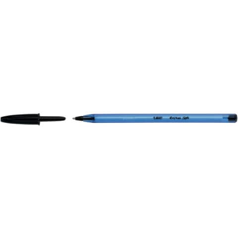 Penna a sfera con cappuccio Cristal Soft - punta 1,2mm - nero - Bic - conf. 50 pezzi