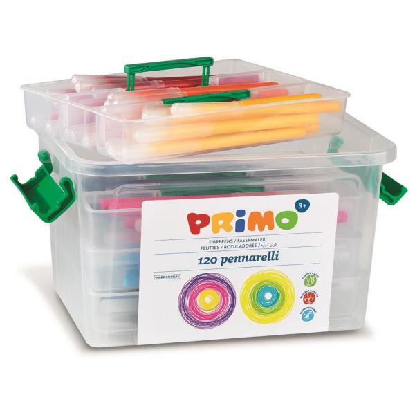 Pennarelli punta fine - colori assortiti - Primo - box 120 pezzi