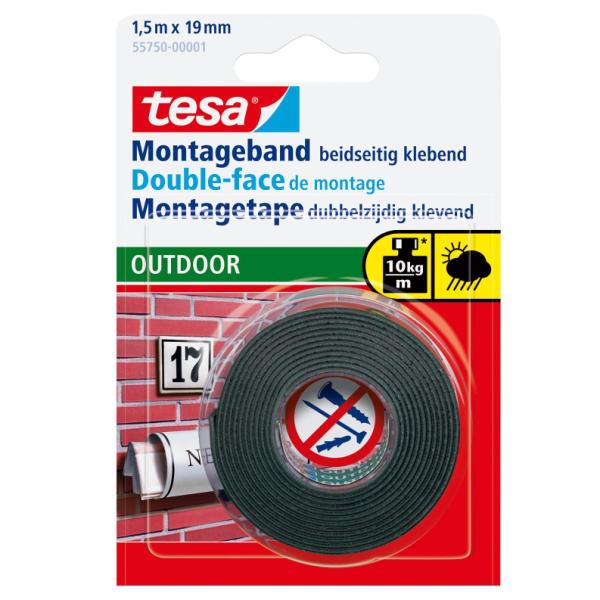 Nastro biadesivo tesa Powerbond® per Esterni 19 mm …