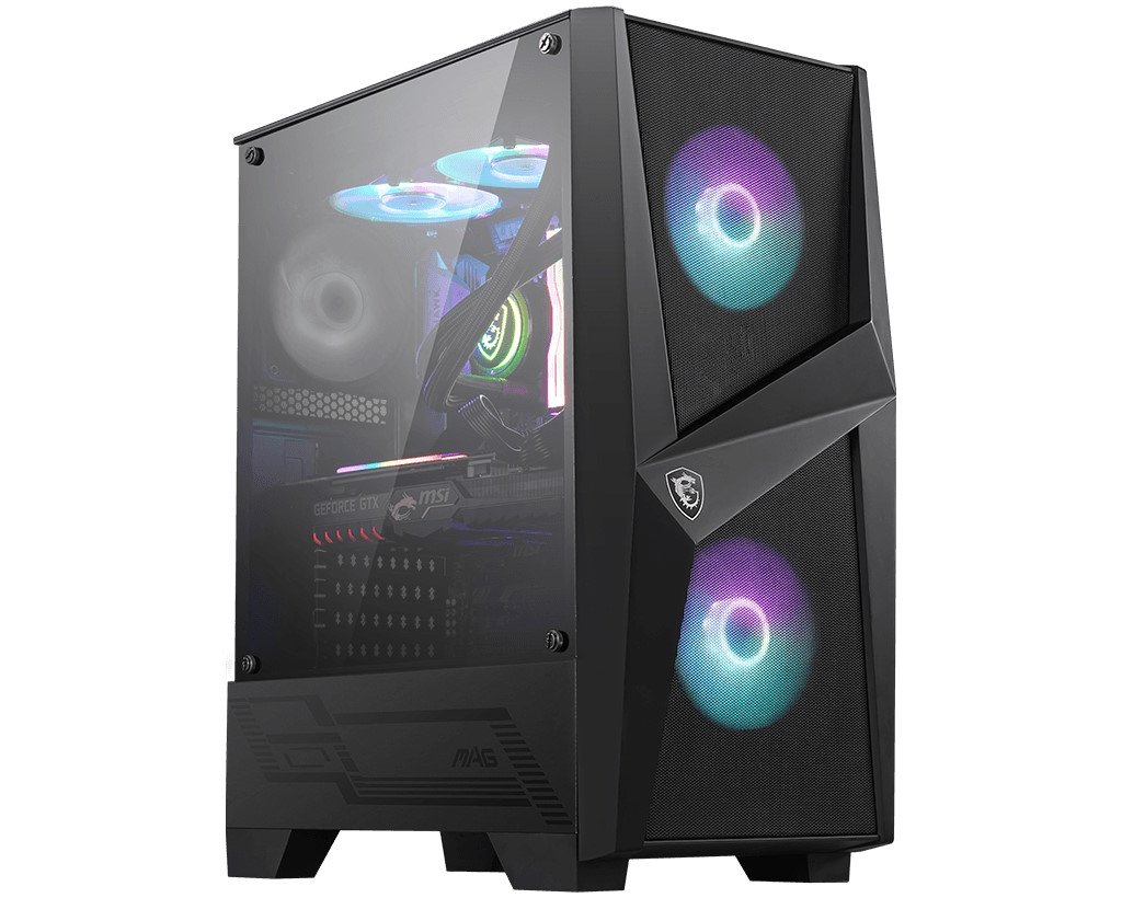 MSI MAG Forge 100R - Tower - ATX - pannello laterale finestrato (vetro temperato) - senza alimentazione (ATX) - USB/Audio