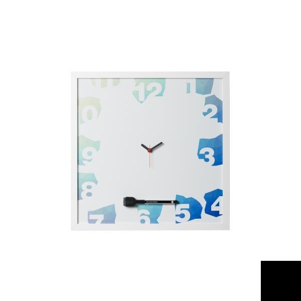 BI-OFFICE TRAVEL LOVERS LAVAGNA MAGNETETICA CANCELLABILE A SECCO CON OROLOGIO 40X40 CM IN MELAMINA BIANCO