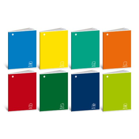 Blasetti Colorface - Taccuino - A4 - 18 fogli / 36 pagine - quadrettato - disponibile in colori assortiti