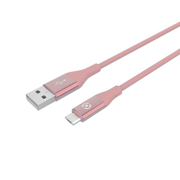 Celly Cablemag - Cavo USB - Micro-USB Tipo B (M) a USB (M) - 2.4 A - 1 m - rosa