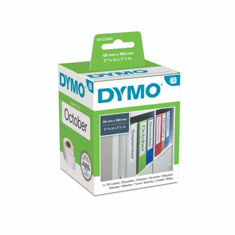 Rotolo 110 etichette LW 990190 - 59 x 190 mm - carta - registratore grande - bianco - Dymo