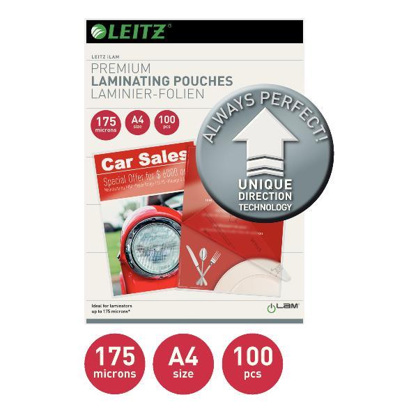 Pouches ILam - A4 - 216x303 mm - 2x175 micron - Leitz - conf. 100 pezzi