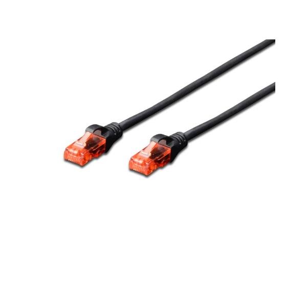 DIGITUS Professional - Cavo patch - RJ-45 (M) a RJ-45 (M) - 2 m - UTP - CAT 6 - IEEE 802.3 - senza alogeni, stampato, antiaggrovigliamento - nero