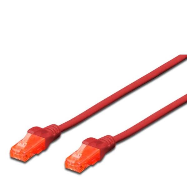 DIGITUS Professional - Cavo patch - RJ-45 (M) a RJ-45 (M) - 2 m - UTP - CAT 6e - IEEE 802.3 - senza alogeni, stampato, antiaggrovigliamento - rosso