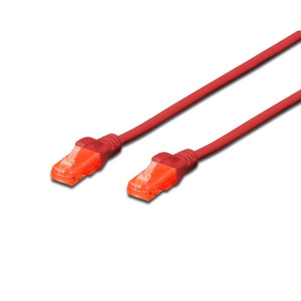 DIGITUS Professional - Cavo patch - RJ-45 (M) a RJ-45 (M) - 3 m - UTP - CAT 6e - IEEE 802.3 - senza alogeni, stampato, antiaggrovigliamento - rosso