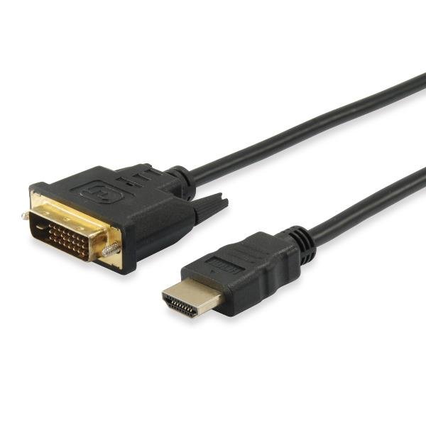 EQUIP 119322 CAVO HDMI / DVI - HDMI MASCHIO A DVI-D MASCHIO TRIPLA SCHERMATURA 2 MT NERO
