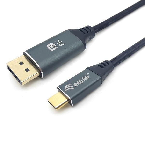 EQUIP CAVO DA USB-C A DIPLAYPORT MASCHIO/MASCHIO 8K/60Hz THUNDERBOLT 3 - CONTATTI PLACCATI 3 MT