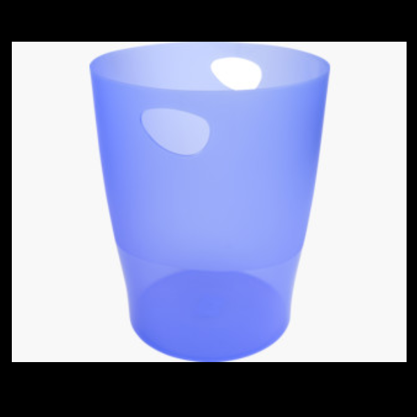 Exacompta ECOBIN Classic - Cestino della spazzatura - 15 L - maniglie - polipropilene (PP) - blu ghiaccio traslucido