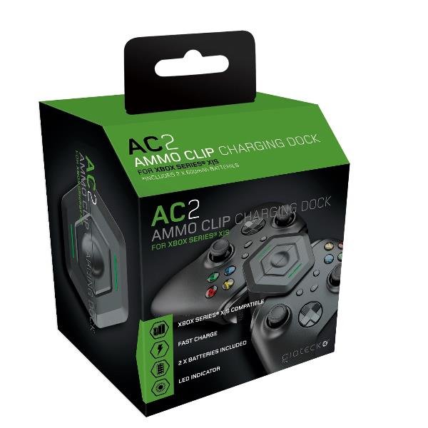 Gioteck AC2 - Stazione di ricarica + batteria 2 x - 600 mAh - 2 connettori di uscita - per Microsoft Xbox Wireless Controller