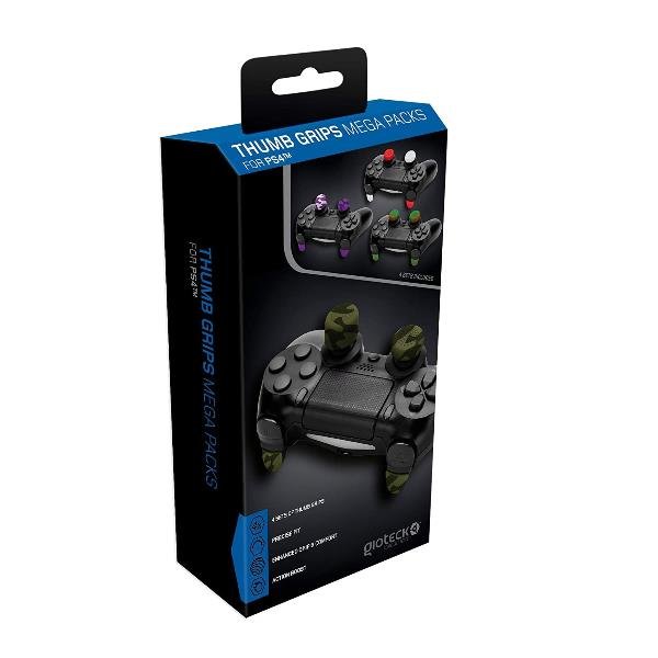GIOTECK PS4 THUMB GRIPS MEGA PACK 4 PAIA DI IMPUGNATURE PER IL POLLICE MULTICOLORE