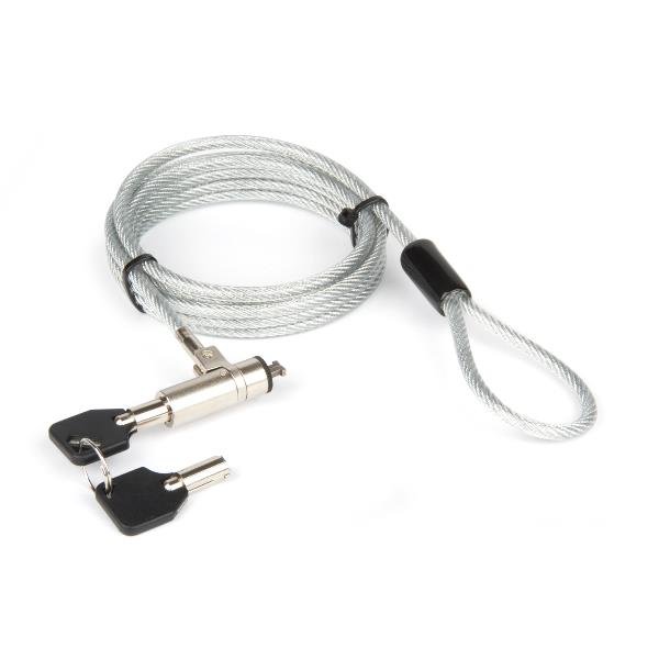 HAMLET CAVO DI SICUREZZA IN ACCIAIO RINFORZATO PER NOTEBOOK CON LUCCHETTO A CHIAVE ATTACCO NANO SLOT 2,5 x 6 mm RIVESTITO CON GUAINA DI PROTEZIONE ANTIGRAFFIO 1.5 MT