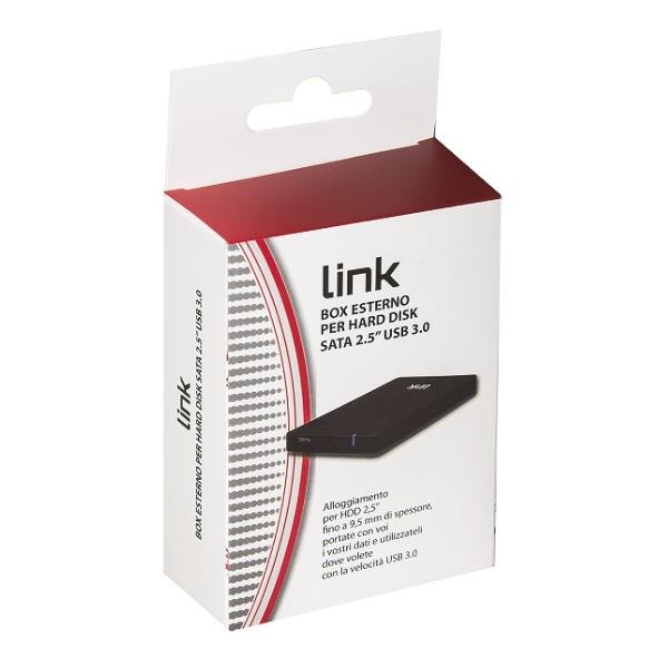 LINK LKLOD253 BOX VUOTO PER HDD FORMATO 2.5" SATA INTERFACCIA USB 3.0 COLORE NERO