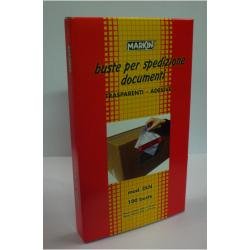 MARKIN DLN BUSTE AUTOADESIVE PORTADOCUMENTI PER SPEDIZIONI CORRIERI IN PLASTICA FORMATO INTERNO 22.5X12.2 CM TRASPARENTE CONF 100 Pz.