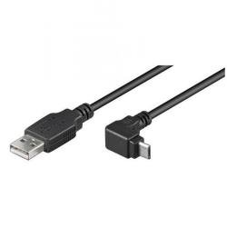 Nilox - Cavo USB - Micro-USB Tipo B (M) a USB (M) - USB 2.0 - 1.8 m - connettore 90° - nero