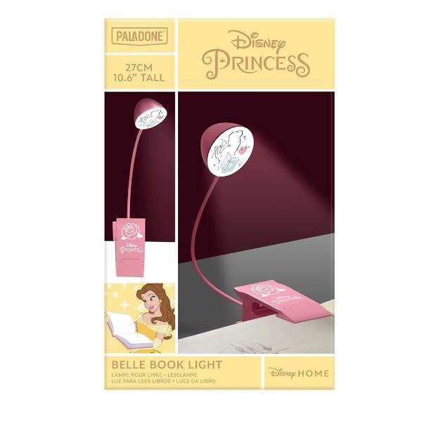 PALADONE PP9278DP LAMPADA DA LETTURA PRINCESS DISNEY LA BELLA E LA BESTIA PER LEGGERE A LETTO O LUCE PORTATILE PER VIAGGI CON CLIP ROSA