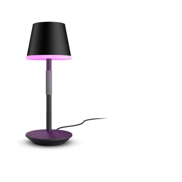PHILIPS HUE GO LAMPADA DA TAVOLO RICARICABILE LCE BIANCA E COLORATA WIRELESS CONTROLLO VOCALE CON ALEXA, GOOGLE ASSISTANT O APPLE HOME KIT PER INTERNO ED ESTERNO IP 54 6.2 NERO