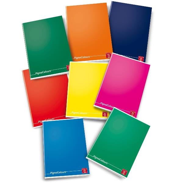 Pigna Colours 80 - Quaderno - graffettato - maxi - A5 - 21 fogli / 42 pagine - a quadretti - disponibile in colori assortiti - cartone