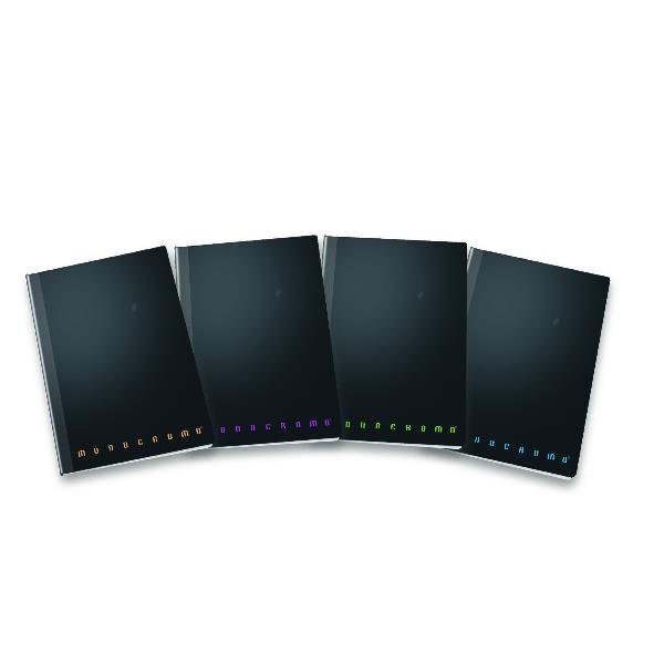 Pigna Monocromo Filo Singer - Taccuino - cucito - maxi - 220 x 280 mm - 80 fogli / 160 pagine - a righe - nero - polipropilene (PP)