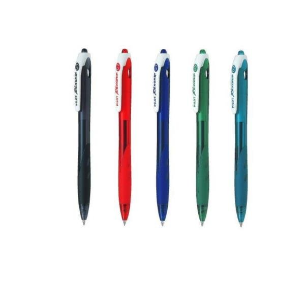 PILOT REXGRIP BEGREEN PENNA A SFERA INCHIOSTRO ROSSO PUNTA FINE FUSTO TRASPARENTE GRIP ERGONOMICO CON MATERIALE RICIC. CONF. 10 Pz.