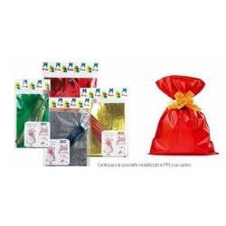 SAUL SADOCH REX BRIREX SACCHETTI REGALO IN PPL 15X25 CM + NASTRI COLORI ASSORTITI CONF 4 Pz.