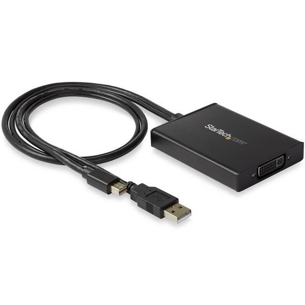 StarTech.com Adattatore mini DisplayPort a Dual Link DVI - Alimentato via USB - Convertitore Attivo DVI - Nero - Convertitore video - Mini DisplayPort - DVI - nero