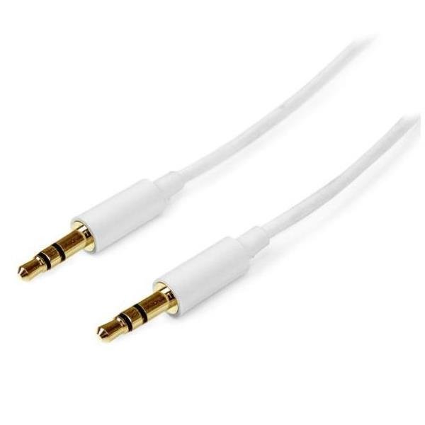 StarTech.com Cavo audio stereo slim da 3,5 mm bianco 2 m - M/M - Cavo audio - mini-phone stereo 3.5 mm maschio a mini-phone stereo 3.5 mm maschio - 2 m - bianco