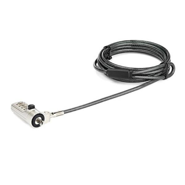 StarTech.com Cavo di sicurezza per notebook con codice a 4 cifre - Cavo antifurto con lucchetto a combinazione resettabile 2m (LTLOCKNBL) - Blocco cavo di sicurezza - nero, argento - 2 m