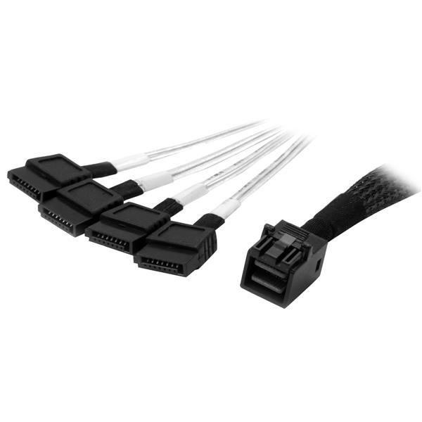 StarTech.com Cavo interno Mini SAS a SATA da 1m - SFF-8643 a 4x SATA - Cavo SATA / SAS - 4 x Mini SAS HD (SFF-8643) (P) a SATA (P) - 1 m - nero e argento - per P/N: SFF86448PLT2