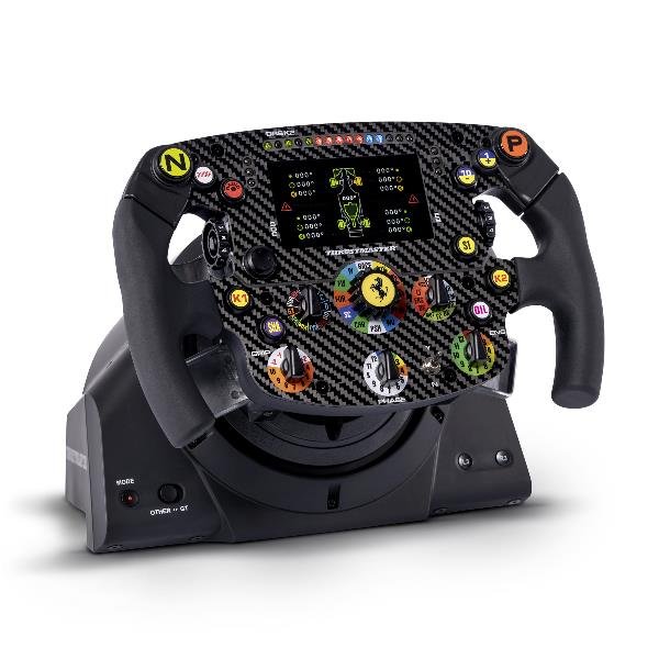 THRUSTMASTER SF1000 VOLANTE REPLICA FERRARI EDITION PC PS4 PS5 XBOX ONE E SERIES X|S CRUSCOTTO CON DISPLAY E LED PLACCA FRONTALE 100% FIBRA DI CARBONIO SU LICENZA FERRARI COLORE NERO