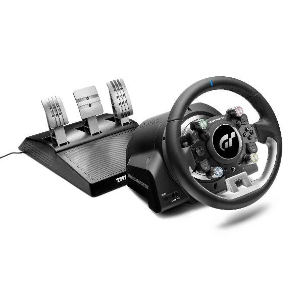 THRUSTMASTER T-GT II VOLANTE CON PEDALIERA A 3 PEDALI PS5 PS4 PC FORCE FEEDBACK IN TEMPO REALE COLORE NERO SILVER