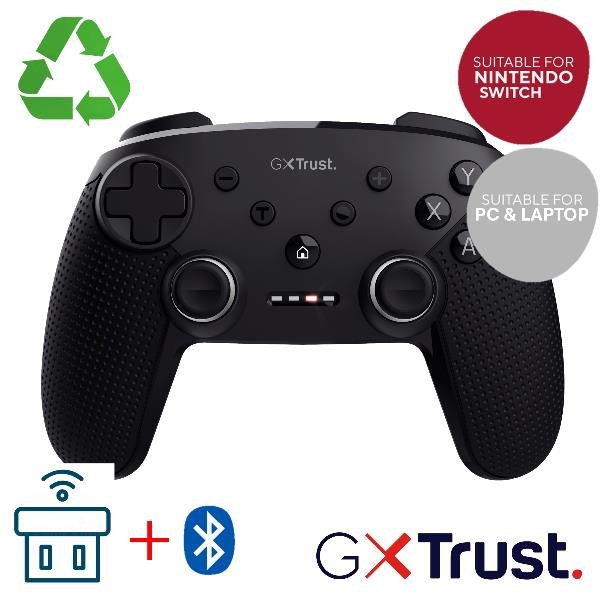 TRUST GXT542 MUTA CONTROLLER WIRELESS GAMING RICARICABILE PER PC NINTENDO SWITCH ANDROID iOS BLACK