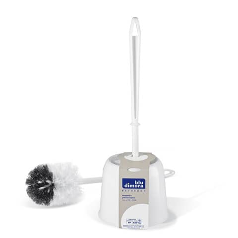 Portascopino - plastica - diametro 14 cm - altezza 40 cm - bianco - Blu Dimora