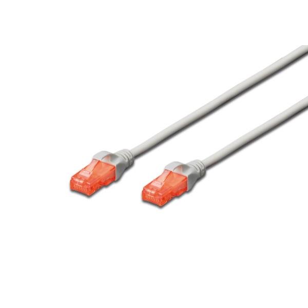 DIGITUS Professional - Cavo patch - RJ-45 (M) a RJ-45 (M) - 10 m - UTP - CAT 6 - schermato, antiaggrovigliamento - grigio