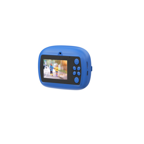 CELLY KIDS CAM PRINT FOTOCAMERA CON FUNZIONE STAMPA FOTO E VIDEO INCLUDE 2 ROTOLI DI STAMPA LETTORE MUSICALE E GIOCHI USB-C BLU