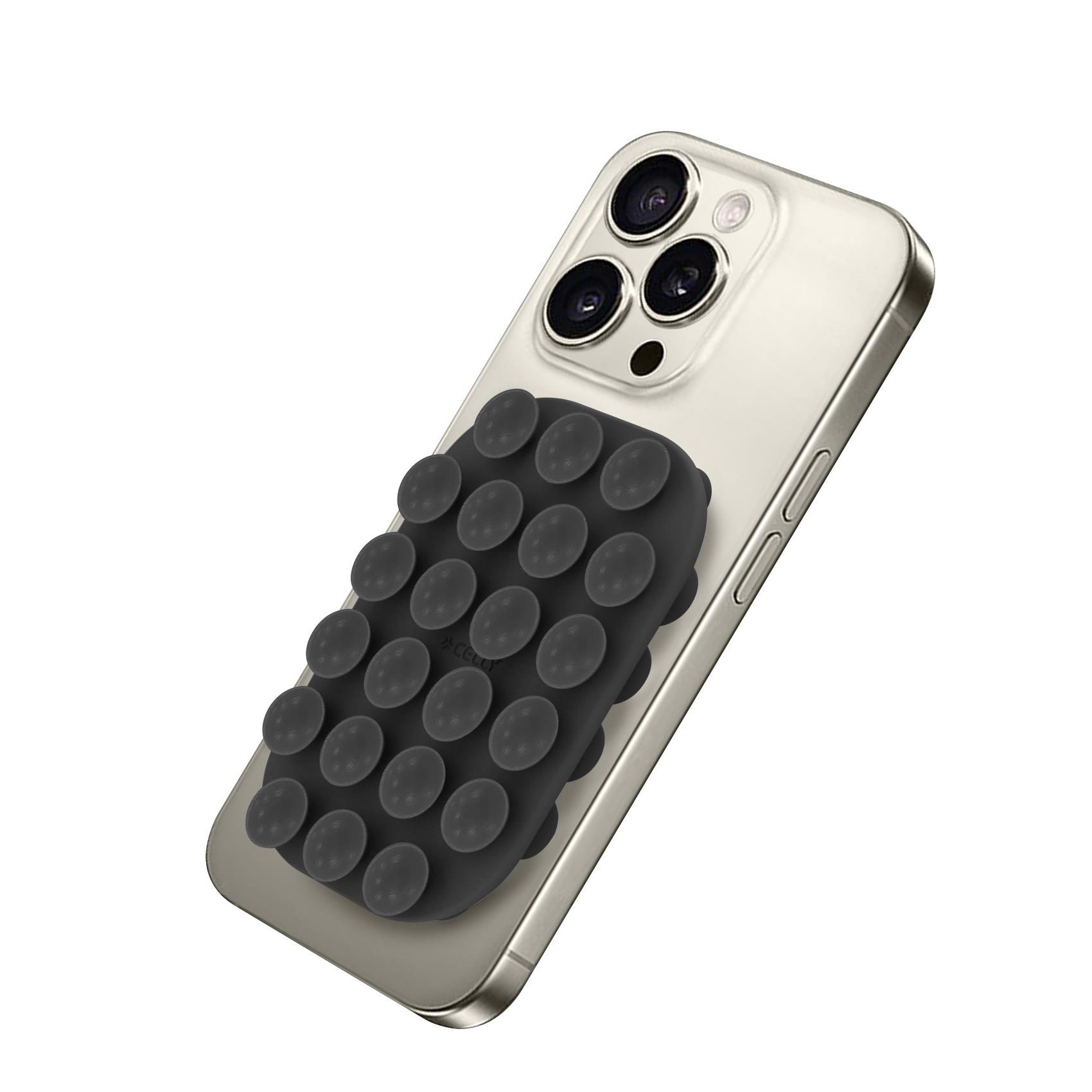 CELLY FIXSQUARE SUPPORTO A VENTOSA PER SMARTPHONE IN SILICONE NERO