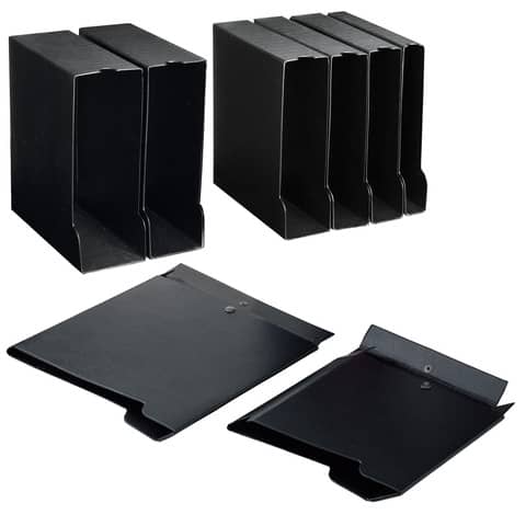 Custodia per raccoglitori 80 - dorso 11,5 cm - nero - Sei rota