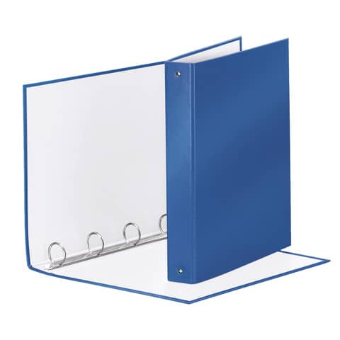 Raccoglitore Meeting - 22 x 30 cm - 4 anelli tondi 30 mm - dorso 4 cm - PP - blu metallizzato - Esselte