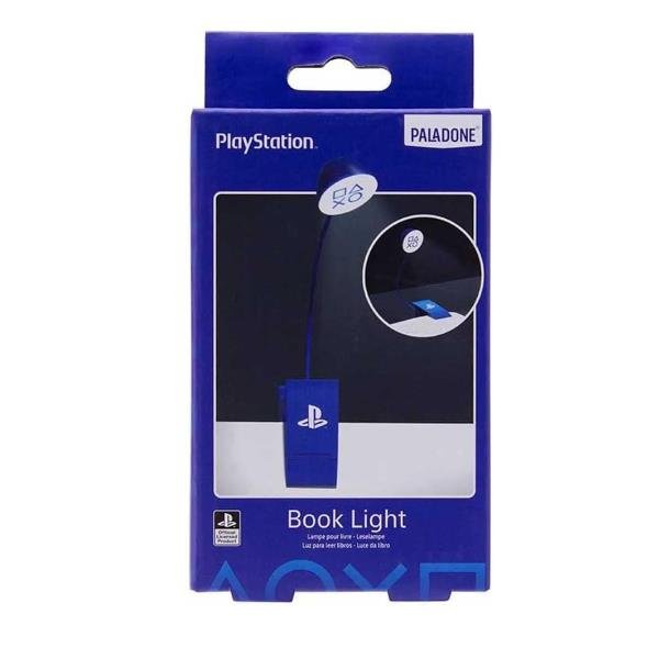 PALADONE PP9444PS LAMNPADA DA LETTURA CON LOGO PLAYSTATION PER LEGGERE A LETTO O LUCE PORTATILE PER VIAGGI CON CLIP BLU