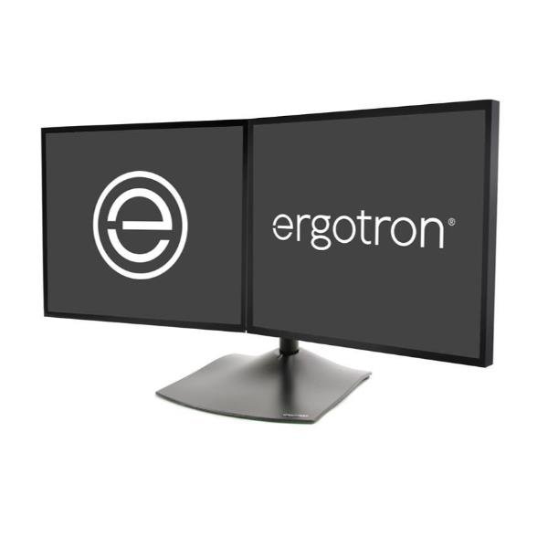 Ergotron DS100 - Supporto - orrizontale - per 2 display LCD - Alluminio, acciaio - nero - dimensione schermo: fino a 24" - desktop