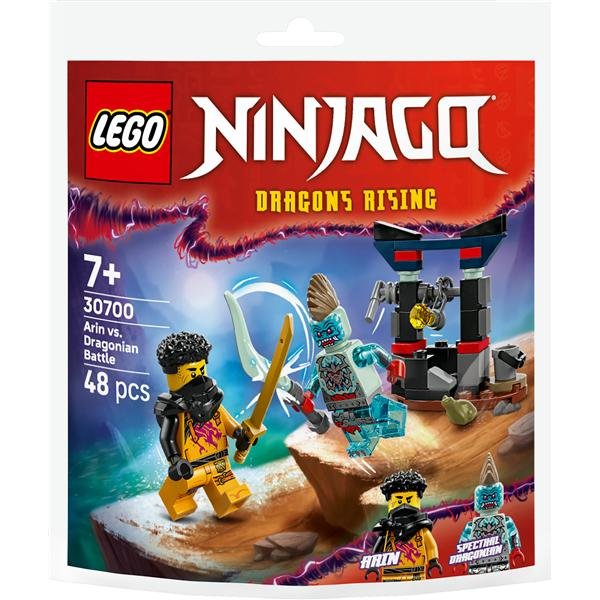 LEGO NINJAGO RECRUITMEN BAGS BATTAGLIA DI ARIN VS DRAGONIANO POZZO CON VERICELLO E 2 MINIFIGURE