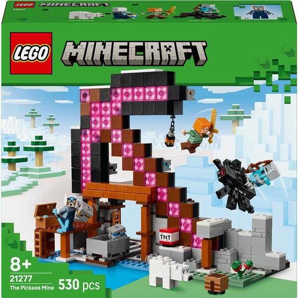 LEGO MINECRAFT LA MINIERA DELLE PICCOZZE SET CON 3 FIGURE UN RAGNO E UNA FIGURA DI CUCCIOLO D'ORSO