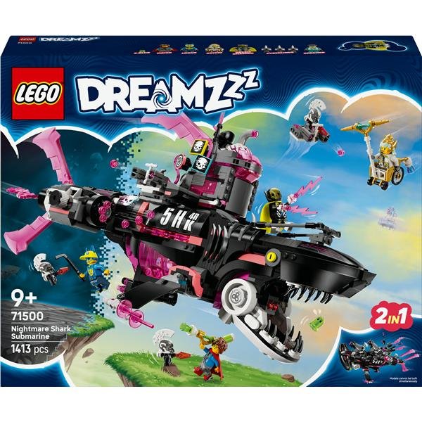 LEGO DREAMZZZ 2 IN 1 SOTTOMARINO SQUALO NIGHTMARE 2 VEICOLI STACCABILI CON 5 MINIFIGURE