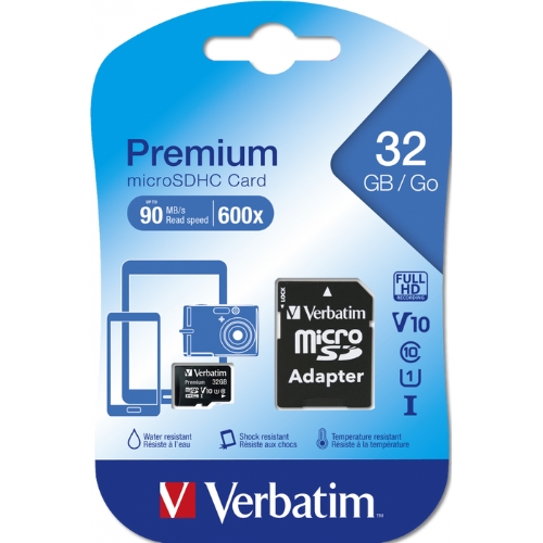 Verbatim - Micro SDHC Classe 10 fino a 45mb/sec - 44083 - 32GB