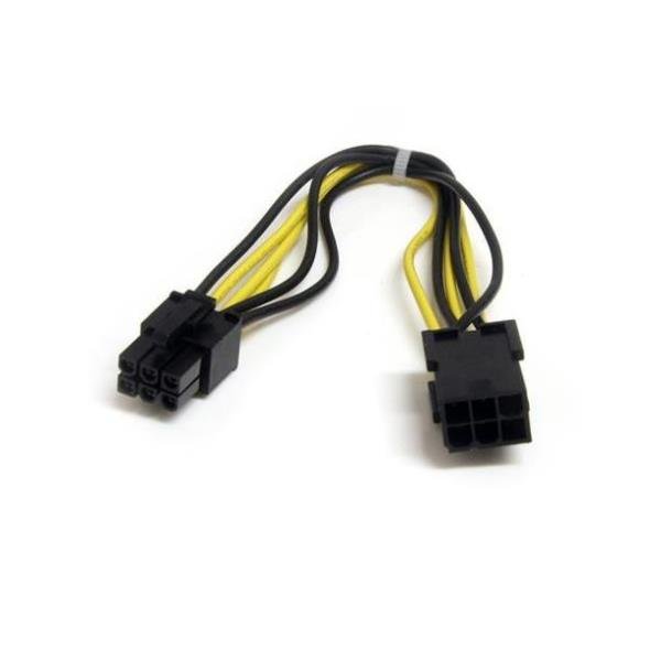 StarTech.com Cavo di estensione alimentatore PCI Express 6 pin 20 cm - Prolunga alimentazione - Cavo alim. PCI 6 piedini (M) a Cavo alim. PCI 6 piedini (F) - 20 cm - nero